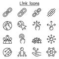 Link icon set in thin line style Royalty Free Stock Photo