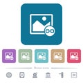 Link image flat icons on color rounded square backgrounds