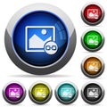 Link image round glossy buttons Royalty Free Stock Photo