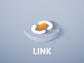 Link isometric icon, isolated on color background Royalty Free Stock Photo