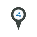 Link location marker pin place point share icon