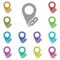 Link, location multi color icon. Simple glyph, flat vector of location icons for ui and ux, website or mobile application Royalty Free Stock Photo