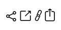 Icon set of link. Link, share link, external link black vector icon set. Isolated symbols on white background
