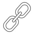 Link thin line icon, connection and attach, chain sign, vector graphics, a linear pattern on a white background.