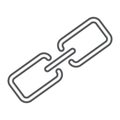 Link thin line icon, contact us and chain, button