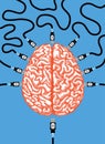 Link to brain vector illustration