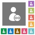 Link user account square flat icons