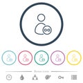 Link user outline flat color icons in round outlines