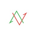 Linked arrow simple line logo vector Royalty Free Stock Photo