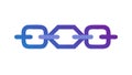 Linked Chain Blocks Icon in Gradient Style for Connection and Unity, vector design Generative AI Royalty Free Stock Photo