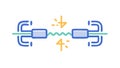 Linked Chain Connection. Data Network and Secure Information Transfer, vector design Generative AI Royalty Free Stock Photo