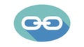 Linked Chain Symbol Connection Flat Design UI UX Element, vector design Generative AI Royalty Free Stock Photo