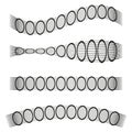 Linked circles pattern. Interconnected round shapes. Abstract chain design. Vector illustration. Royalty Free Stock Photo