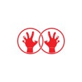 Linked grunge violence scary hand symbol decoration vector