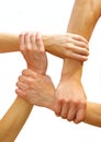 Linked hands Royalty Free Stock Photo