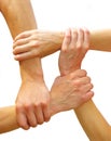 Linked hands Royalty Free Stock Photo