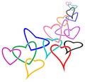 Linked hearts Royalty Free Stock Photo