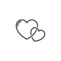 Linked hearts icon line design