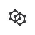 Linked hexagonal dots simple logo vector