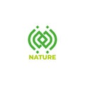 linked leaf nature elegant simple logo vector Royalty Free Stock Photo