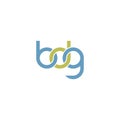 Linked Letters BDG monogram logo design Royalty Free Stock Photo