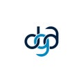 Linked Letters DGA monogram logo design Royalty Free Stock Photo
