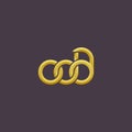 Linked Letters ODA monogram logo design Royalty Free Stock Photo
