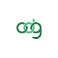Linked Letters ODG monogram logo design Royalty Free Stock Photo