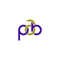 Linked Letters PAB monogram logo design Royalty Free Stock Photo