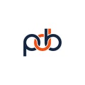 Linked Letters PDB monogram logo design Royalty Free Stock Photo