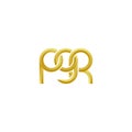 Linked Letters PGR monogram logo design Royalty Free Stock Photo