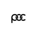 Linked Letters POC monogram logo design