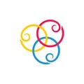 Linked loop spiral swirl circle logo decoration vector