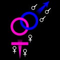 Linked Male and Female Symbols