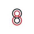 Linked number 8 circle overlap colorful logo vector