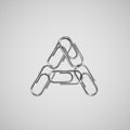 Linked paperclips forming a character, vector Royalty Free Stock Photo