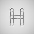 Linked paperclips forming a character, vector Royalty Free Stock Photo