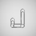 Linked paperclips forming a character, vector Royalty Free Stock Photo