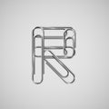 Linked paperclips forming a character, vector Royalty Free Stock Photo