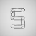 Linked paperclips forming a character, vector Royalty Free Stock Photo