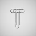 Linked paperclips forming a character, vector Royalty Free Stock Photo