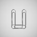 Linked paperclips forming a character, vector