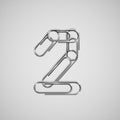 Linked paperclips forming a character, vector Royalty Free Stock Photo