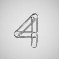 Linked paperclips forming a character, vector Royalty Free Stock Photo