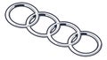 Linked Rings Pattern, Abstract Connection and Flow, vector design Generative AI Royalty Free Stock Photo