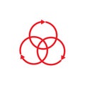 Linked rotation arrows line simple chart vector