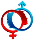 Linked sex symbols Royalty Free Stock Photo