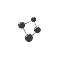 Linked simple geometric cooperation symbol vector