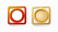 Linked Square and Round Symbol Design Vector Cartoon