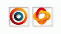 Linked Square and Round Symbol Design Vector Cartoon